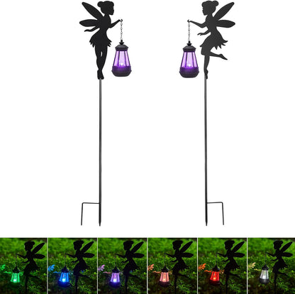 Fairy Garden Accessories Lawn Ornaments 1 Pair - Solar Lights Halloween Decorations Outdoor Garden