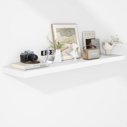 Fun Memories Floating Shelves - 12 Inch Rustic Wooden Wall Shelves - Extra Deeper & Thicker Wall