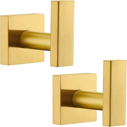 Angle Simple Towel Hooks for Bathroom, SUS 304 Stainless Steel Square Robe Coat Wall Hooks, Hand