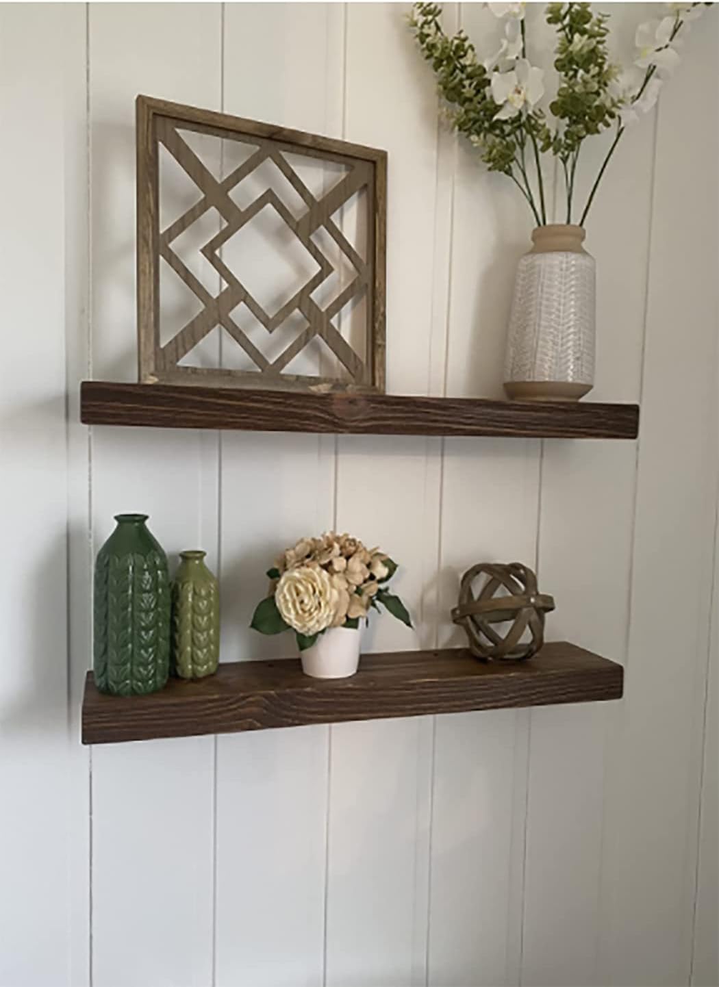 joelsantiques 24 Inch Wooden Floating Shelves for Wall - 24x8x2 in - Made of Natural Wood - Heavy