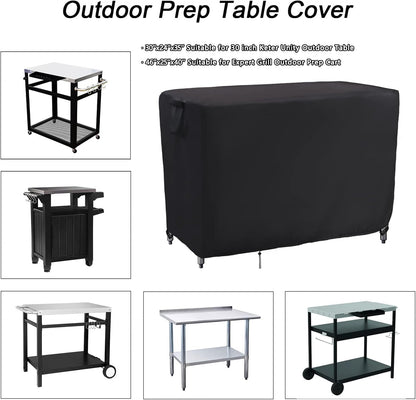 Kingling Grill Cart Cover, Waterproof Outdoor Prep Table Cover 46 Inch Stainless Steel Outdoor