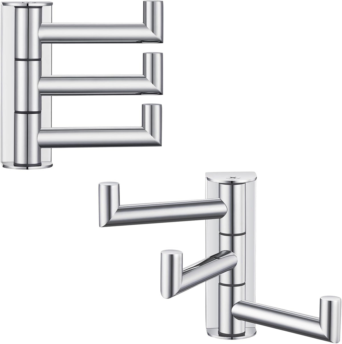 Angle Simple Swivel Towel Hooks for Bathroom, SUS 304 Stainless Steel Foldable 3 Arms Hand Towel