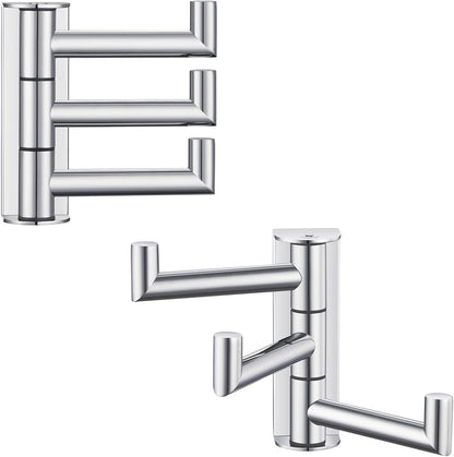 Angle Simple Swivel Towel Hooks for Bathroom, SUS 304 Stainless Steel Foldable 3 Arms Hand Towel