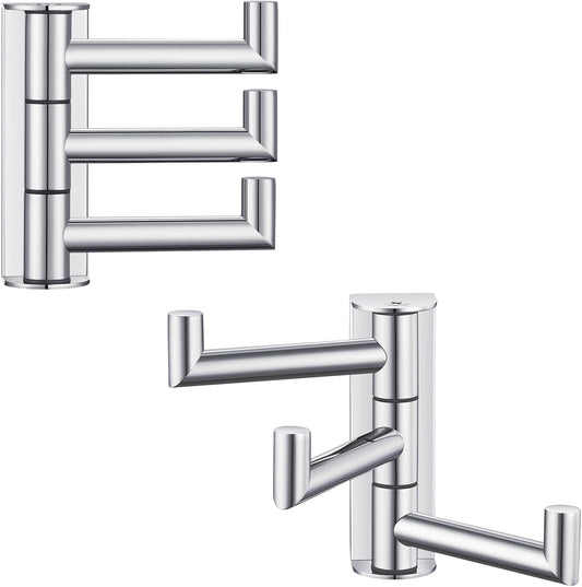 Angle Simple Swivel Towel Hooks for Bathroom, SUS 304 Stainless Steel Foldable 3 Arms Hand Towel