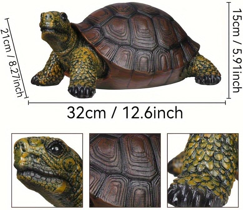 Weather-Resistant Resin Turtle Statue Decoration, Exquisite Handicraft, Artistic Simulation Animal