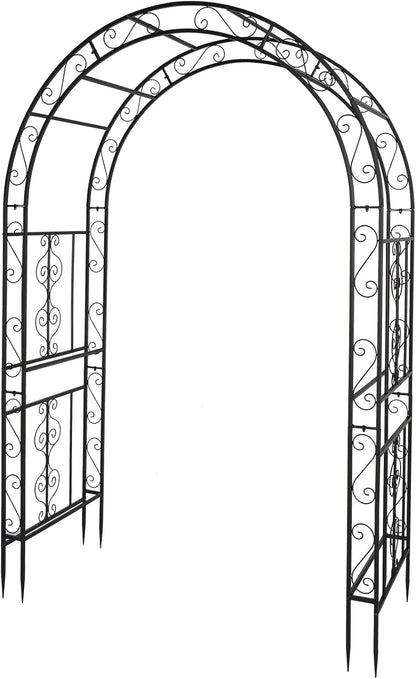Outvita 7FT Garden Arch Arbor, Heavy Duty Metal Arbour Archway, Decorative Frame Stand Trellis with