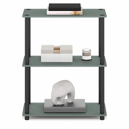 Furinno Turn-N-Tube Storage Shelves, 3-Tier Book Shelf, Corner Shelf, Toolless Open Shelves, for