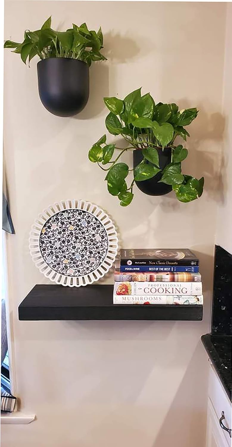 Joel's Antiques - 24 Inch Wooden Floating Shelves for Wall - Made of Natural Wood - Short Heavy