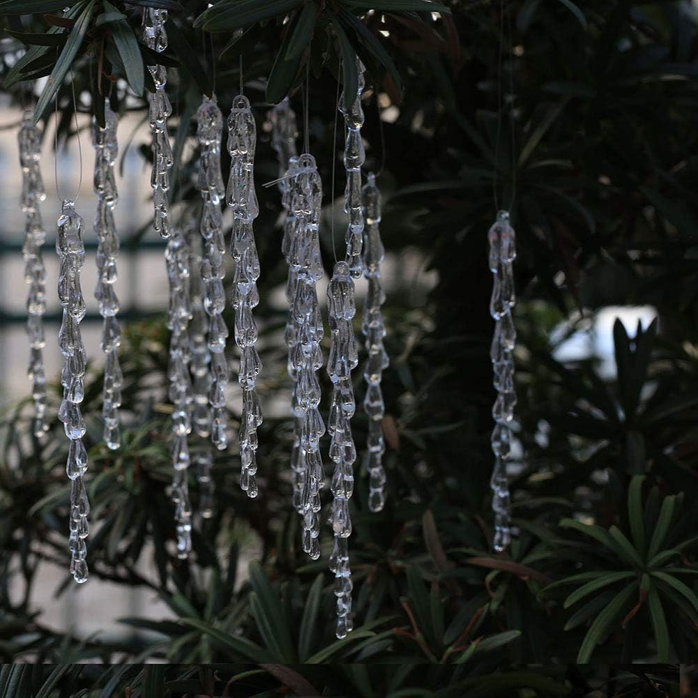 ToBeIT Chrismtas Tree icicles 50 pcs Acrylic Icicle Ornament Set for Chrismtas Decoration(50pcs