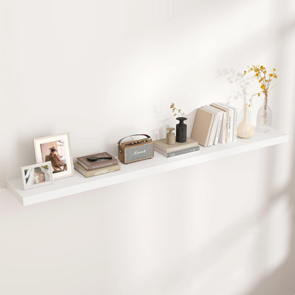 Floating Shelves for Wall, Large Wall Mounted Shelves with Invisible Brackets, Long Wood Floating