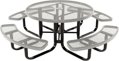 Coated Outdoor Furniture Heavy-Duty Portable Outdoor Kids Table with Umbrella Hole, Expanded Metal
