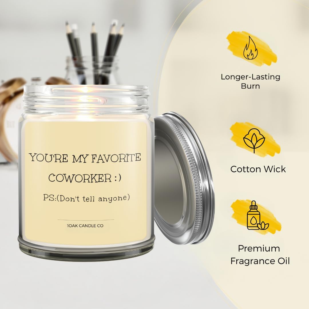 1OAK Vanilla Coworker Candle - Office Gifts for Coworkers - Funny & Farewell Gifts for Women, Men &