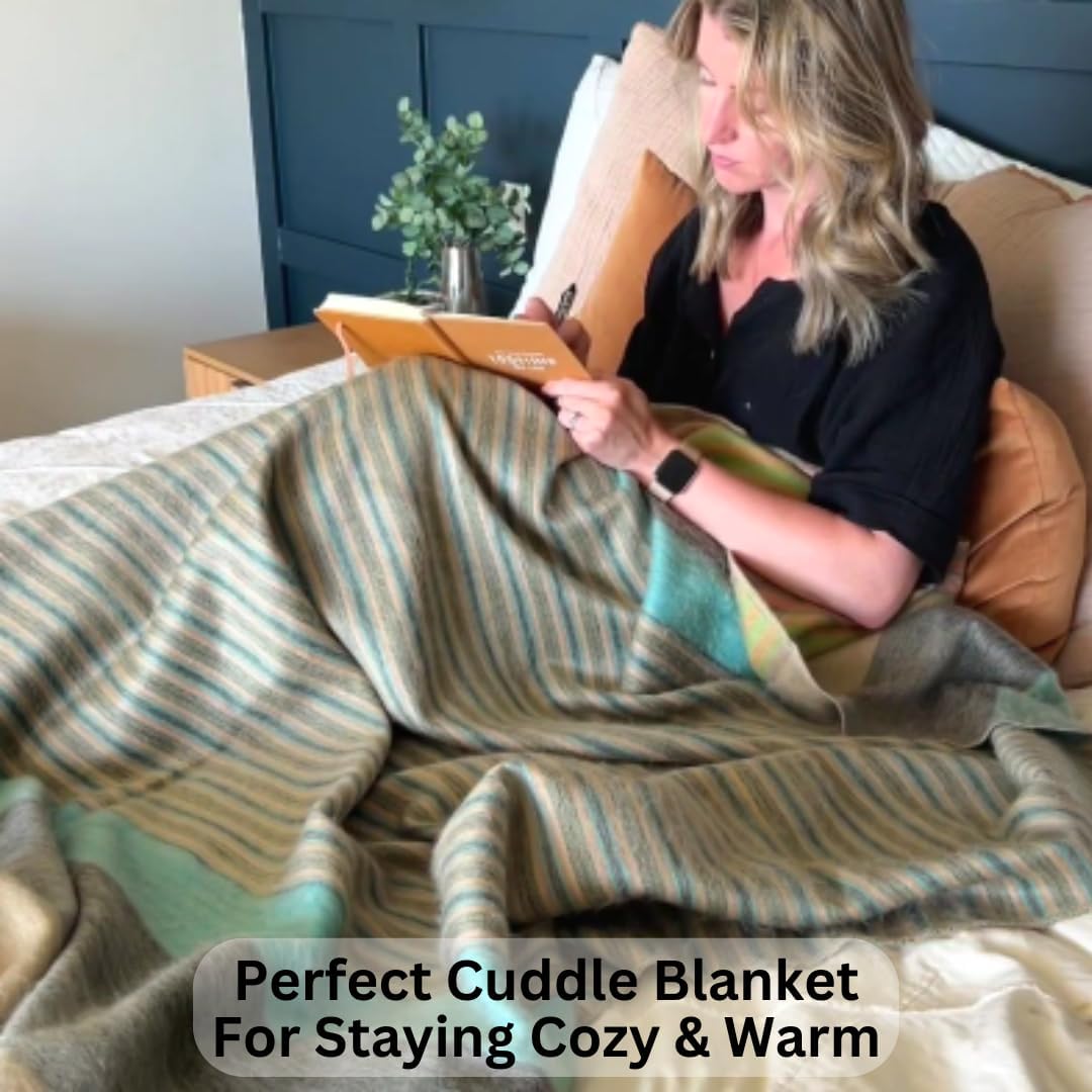 Alpaca Wool Throw Blanket | Super Soft, Lightweight, Breathable and Hypoallergenic | Non-Itchy or