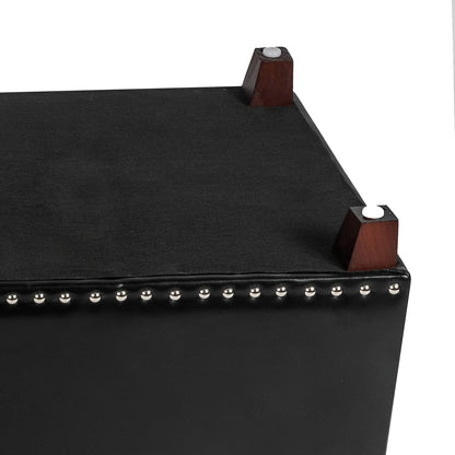 Joveco 47 Inch Storage Ottoman Bench,Tufted Leather Storage Bench with Nailhead Trim for Bedroom