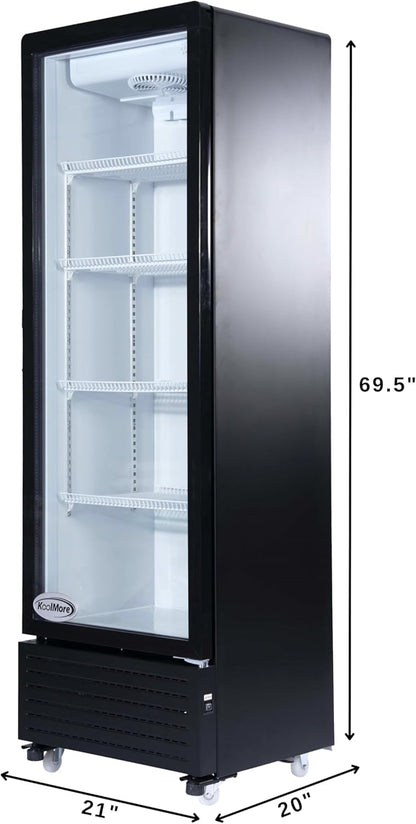 KoolMore KM-MDR-1GD-10C 23 in. One Glass Door Commercial Display Merchandiser Refrigerator Cooler