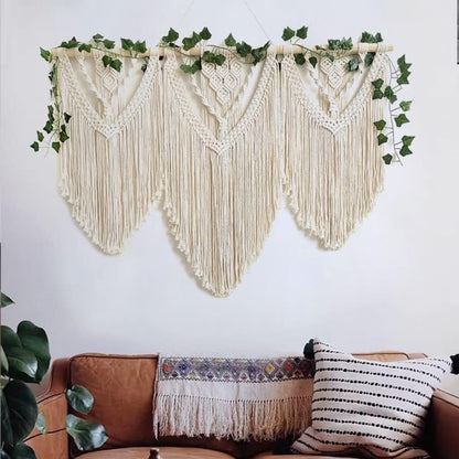 guzhiou large macrame wall hanging - Boho Tapestry Macrame Wall Decor Art- Chic Bohemian Handmade