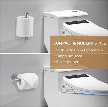 Toilet Paper Holder,Brushed Nickel,Wall Mount, Upgraded Adhesive Toilet Roll Holder,no
