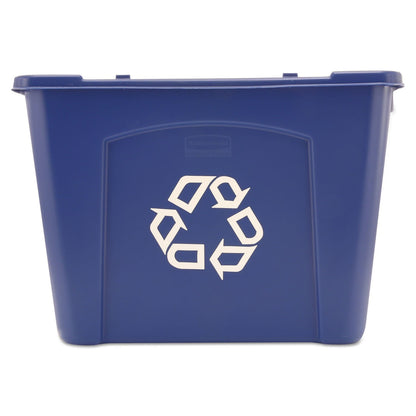 Rubbermaid Commercial Products Stackable Recycling Bin, 14 Gallon, Blue Storage Container, for