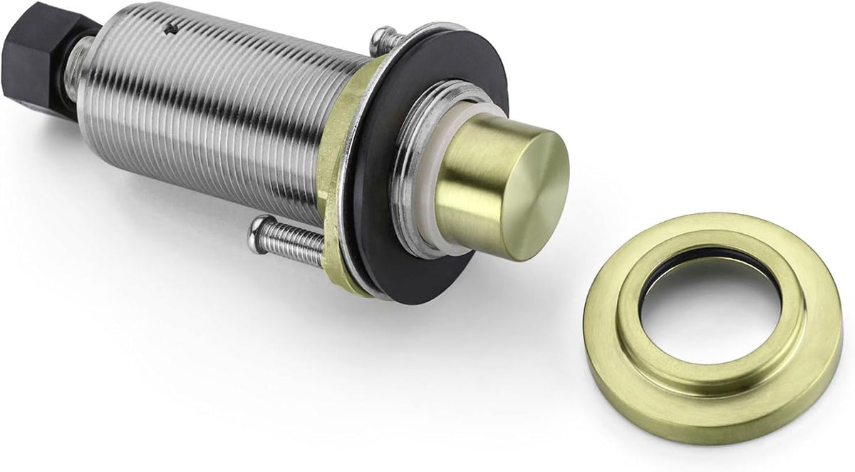 SinkTop Air Switch Kit with Brass Gold Long Button (Full Brass) for Garbage Disposal,without cabel