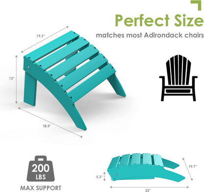 GREENVINES Adirondack-Ottoman | Set of 2 | HDPE Plastic | Outdoor Footrest | All Weather | Foot