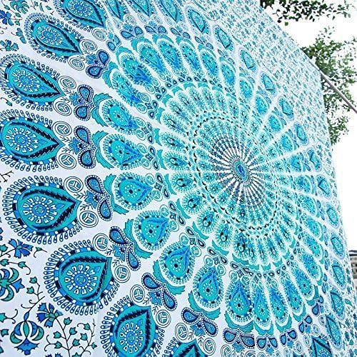 Bless International Handmade Indian hippie Bohemian Psychedelic Peacock Mandala Wall hanging