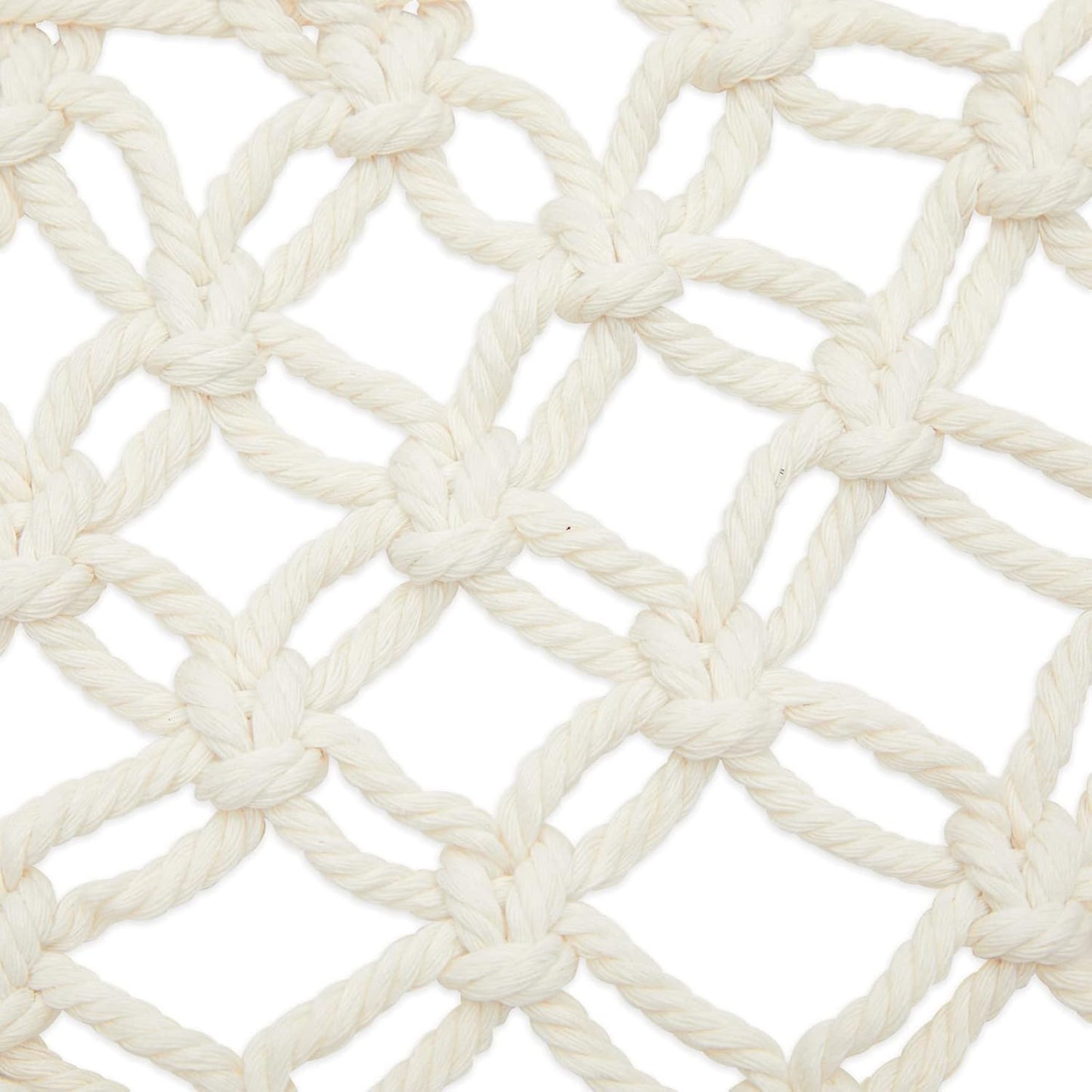 Okuna Outpost Macrame Hanging Fruit Basket Hammock for Kitchen - 6 x 25 x 15 in - White Cotton