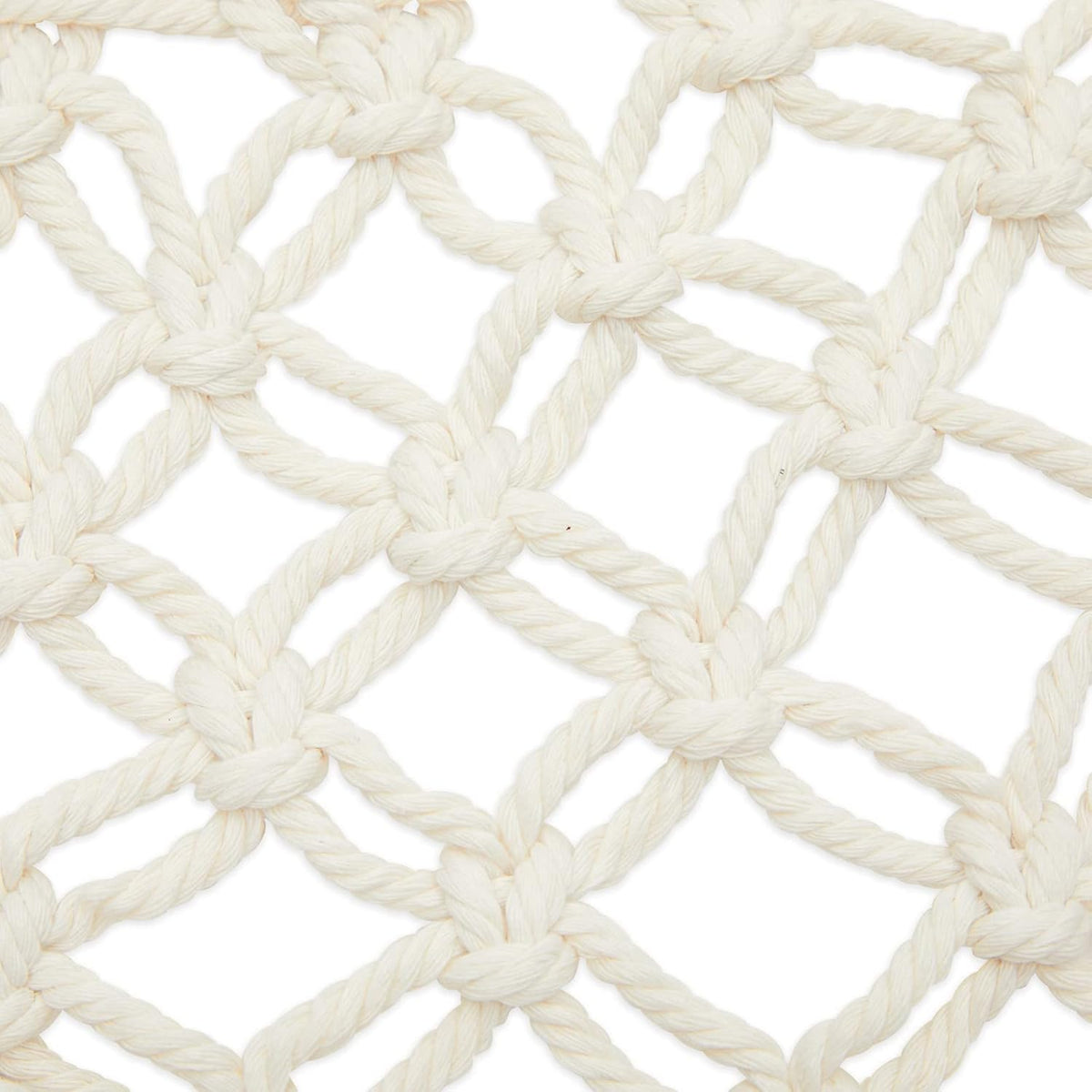 Okuna Outpost Macrame Hanging Fruit Basket Hammock for Kitchen - 6 x 25 x 15 in - White Cotton