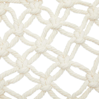 Okuna Outpost Macrame Hanging Fruit Basket Hammock for Kitchen - 6 x 25 x 15 in - White Cotton