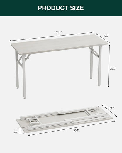 Frylr Small Folding Computer Desk – Portable 55.1 Inch Foldable Laptop Table, Collapsible and