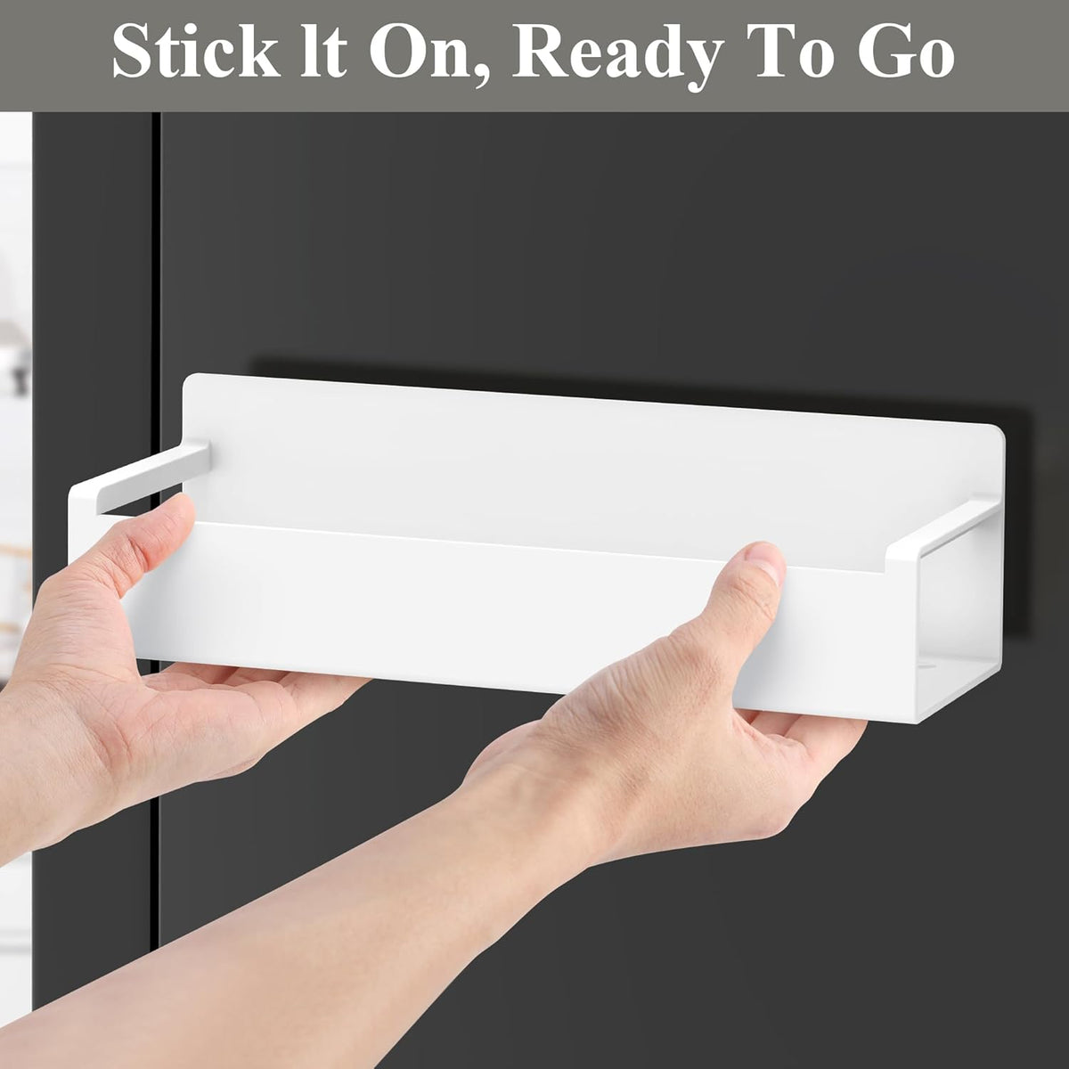 6 Pack Magnetic Spice Rack Organizer for Refrigerator and Oven, White Fridge Organizers and Storage