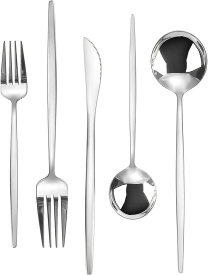 Silverware Set, KassKa 40 Pieces Flatware Cutlery Set, Stainless Steel Utensils Set Spoon Fork