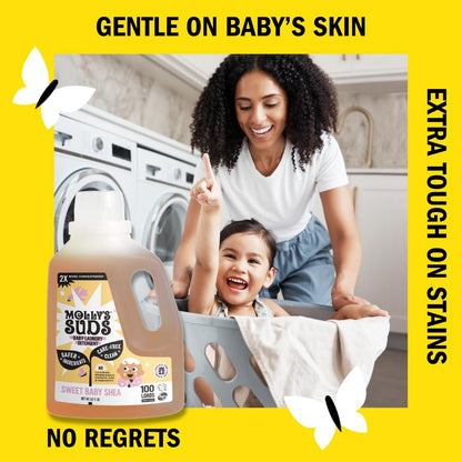 Molly's Suds Baby Liquid Laundry Detergent | Removes Formula, Poop & Spit-Up Stains | Extra Gentle