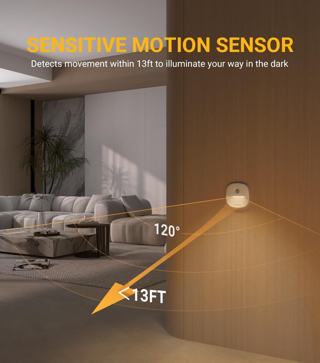 Lyridz Rechargeable Night Light, Motion Sensor Battery Nightlights, Mini Stick-on LED Closet Light