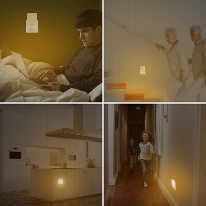 LED Night Light Plug in, Motion Sensor Night Light with Adjustable Brightness 3 Lighting Mode