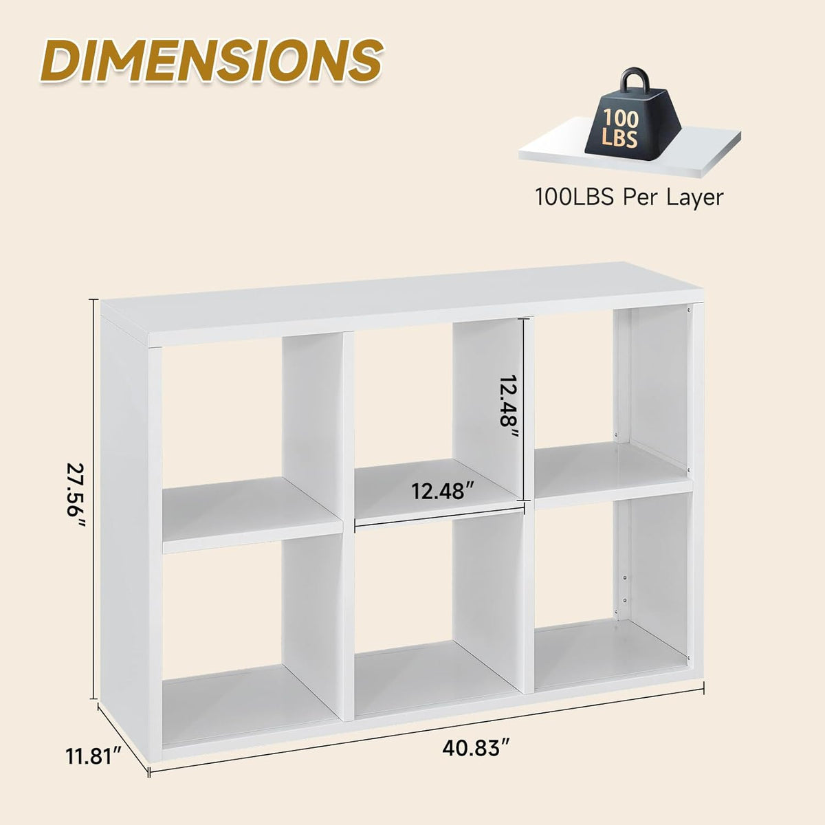 4 Cube Book Shelf - High-Strength Steel Cube Storage Organizer with Open Display Shelves for Living