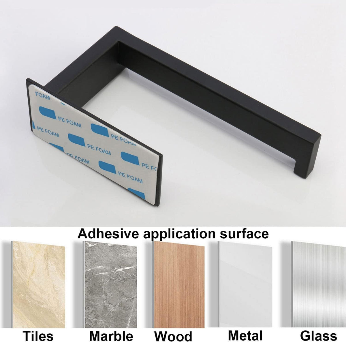 Toilet Paper Holder, Self Adhesive Tissue Holder Stainless Steel Rustproof Paper Roll Holder, No