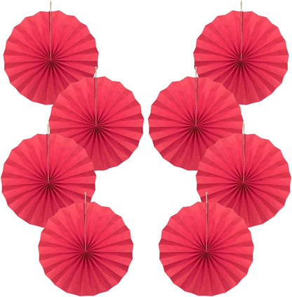 Red Birthday Decorations,DIY Red Paper Fans Hanging Decoration ,Party Supplies Party Fans 12in