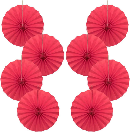 Red Birthday Decorations,DIY Red Paper Fans Hanging Decoration ,Party Supplies Party Fans 12in