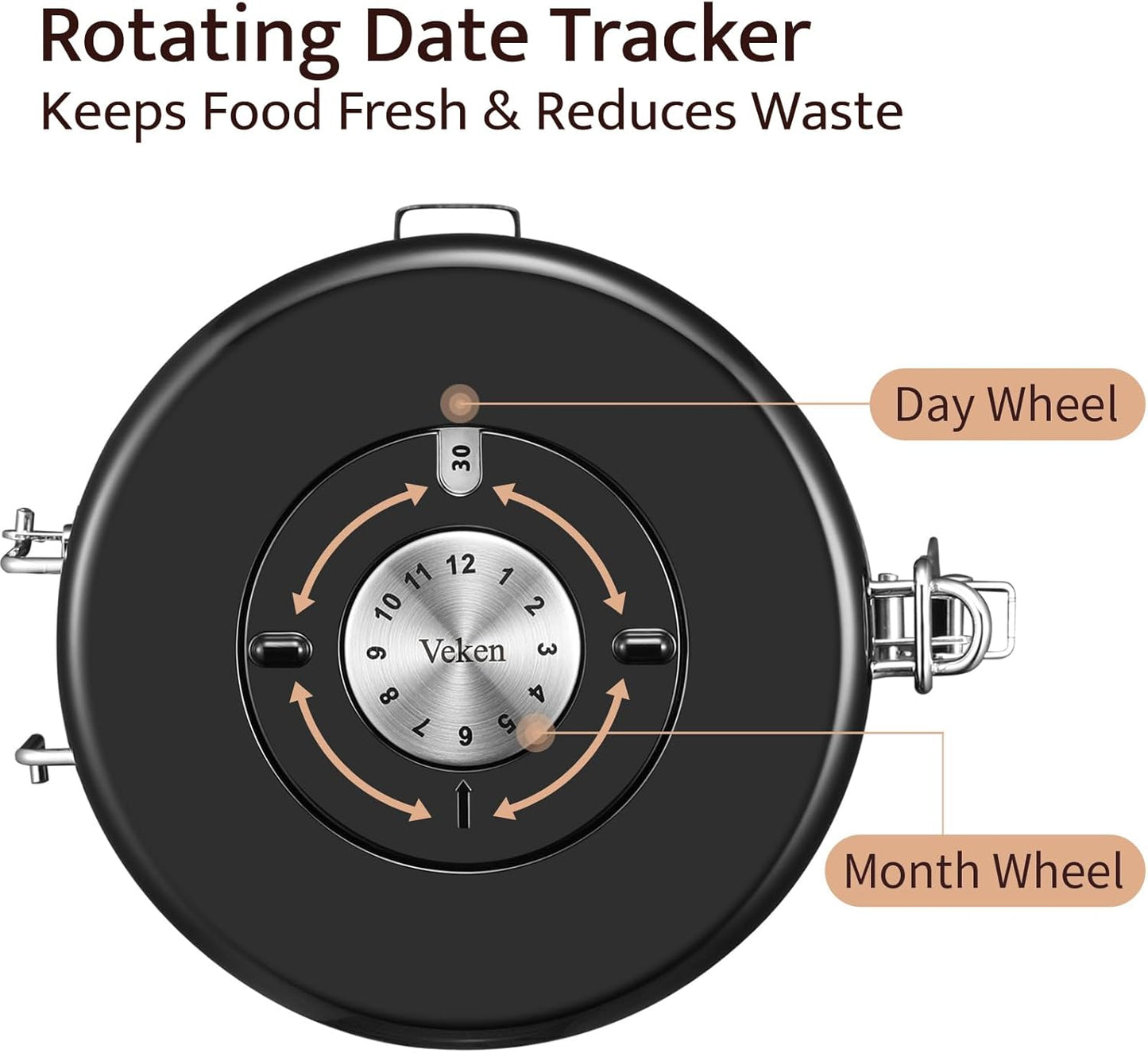 Veken Coffee Canister, Airtight Stainless Steel Kitchen Food Storage Container with Date Tracker