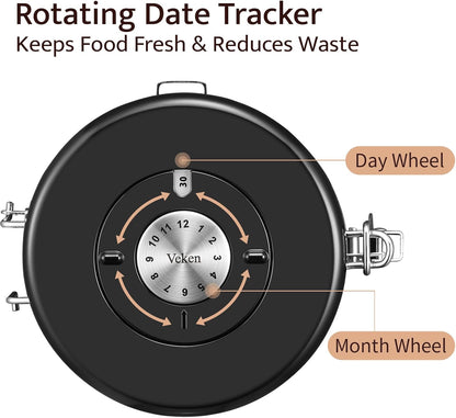 Veken Coffee Canister, Airtight Stainless Steel Kitchen Food Storage Container with Date Tracker
