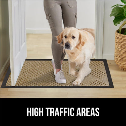 GORILLA GRIP 100% Waterproof All-Season WeatherMax Doormat US Designed Natural Rubber, Stain and