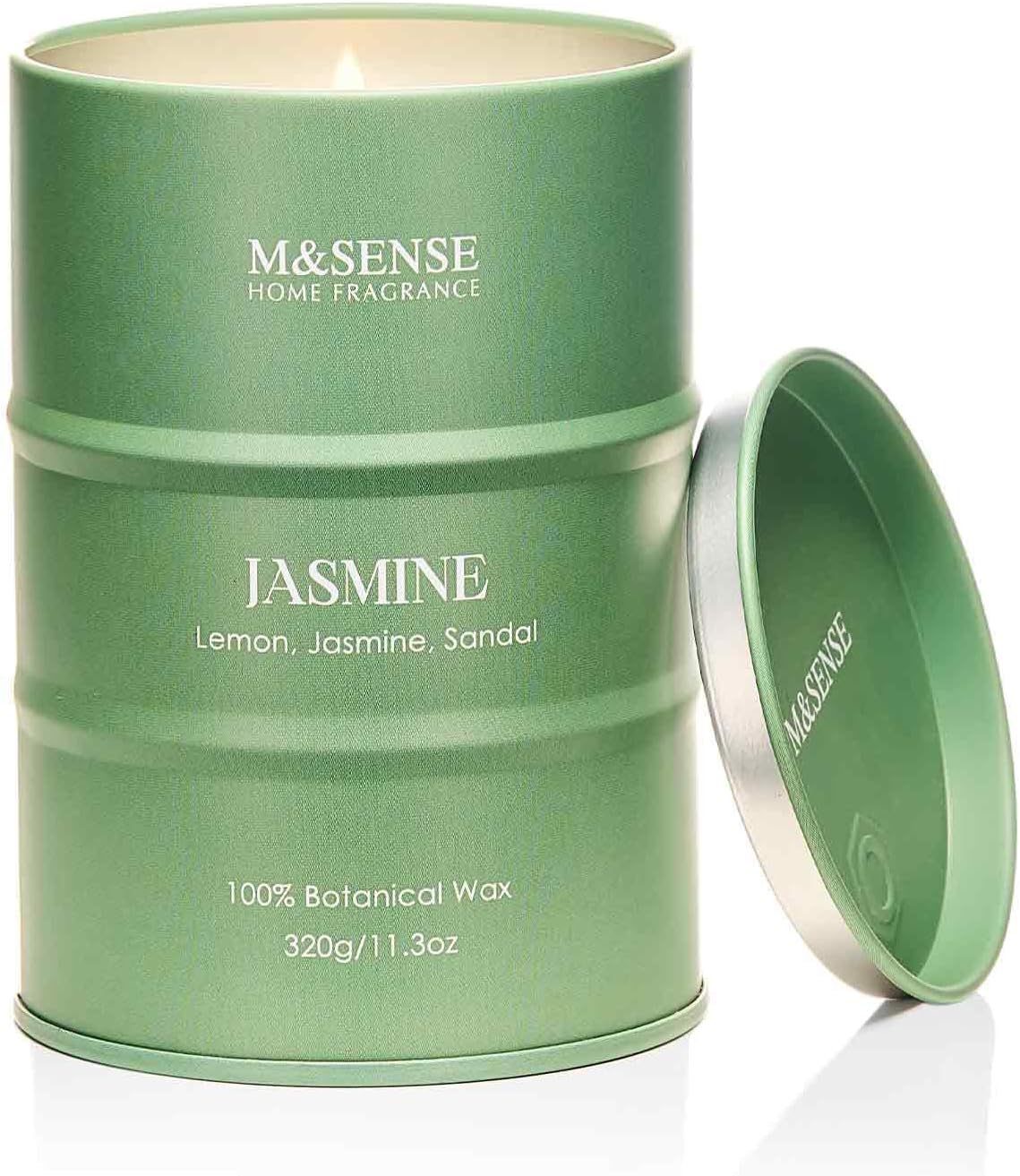 M&SENSE Jasmine Scented Candles Natural Non Toxic, Aromatherapy Candle for Stress Relief Meditation