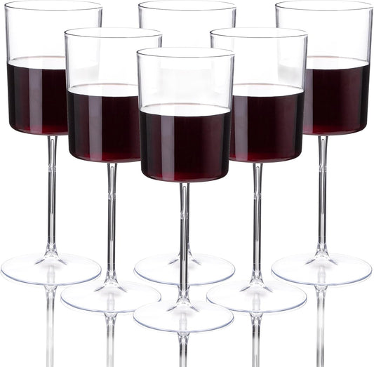 Ciaell 12 Pack Clear Plastic Wine Glasses - 14Oz Plastic Wine Glasses with Stem - Disposable