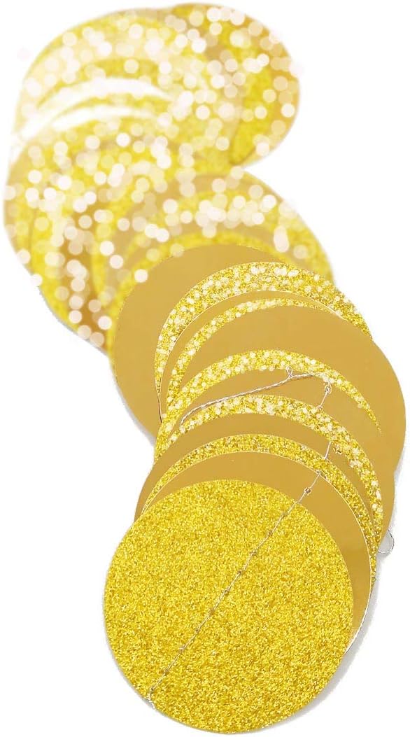 6 Pcs Glitter Gold Paper Circle Dots Garland Party Hanging Decorations Birthday Party Bachelorette