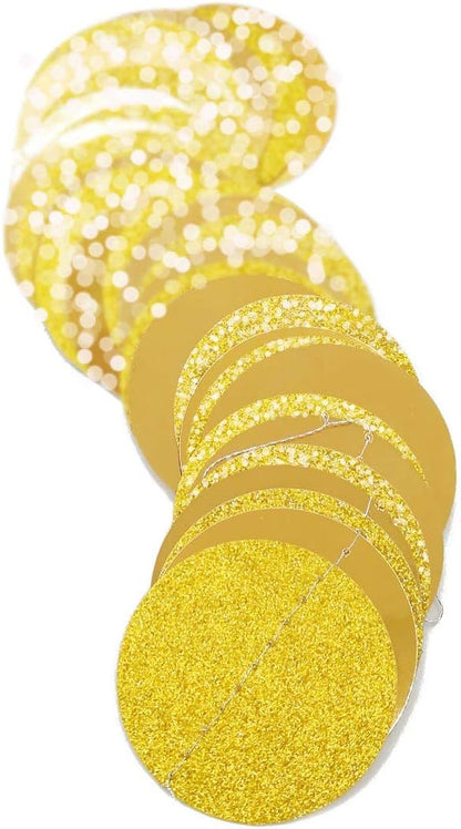 6 Pcs Glitter Gold Paper Circle Dots Garland Party Hanging Decorations Birthday Party Bachelorette