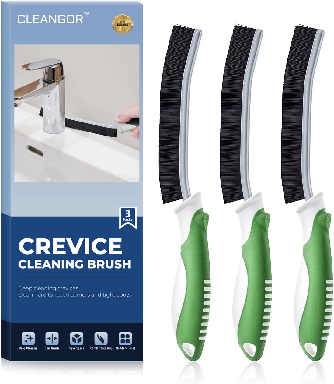 Crevice Cleaning Brushes, Scrub Brush for Hard to Reach Small Space, Home Essentials, Cleaning