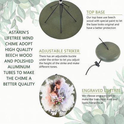 ASTARIN Personalized 20th 50th Anniversary Wind Chime, Happy Anniversary Wedding Valentine's Day