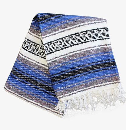 Del Mex Classic Mexican Blanket, Large Authentic Woven Falsa Throw (70"x50"), Artisan Southwest