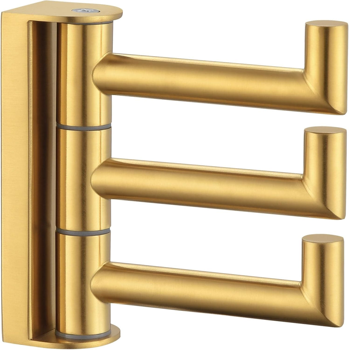 Angle Simple 3 Arms Towel Hook Brushed Gold, 304 Stainless Steel Swivel Triple Towel Holder