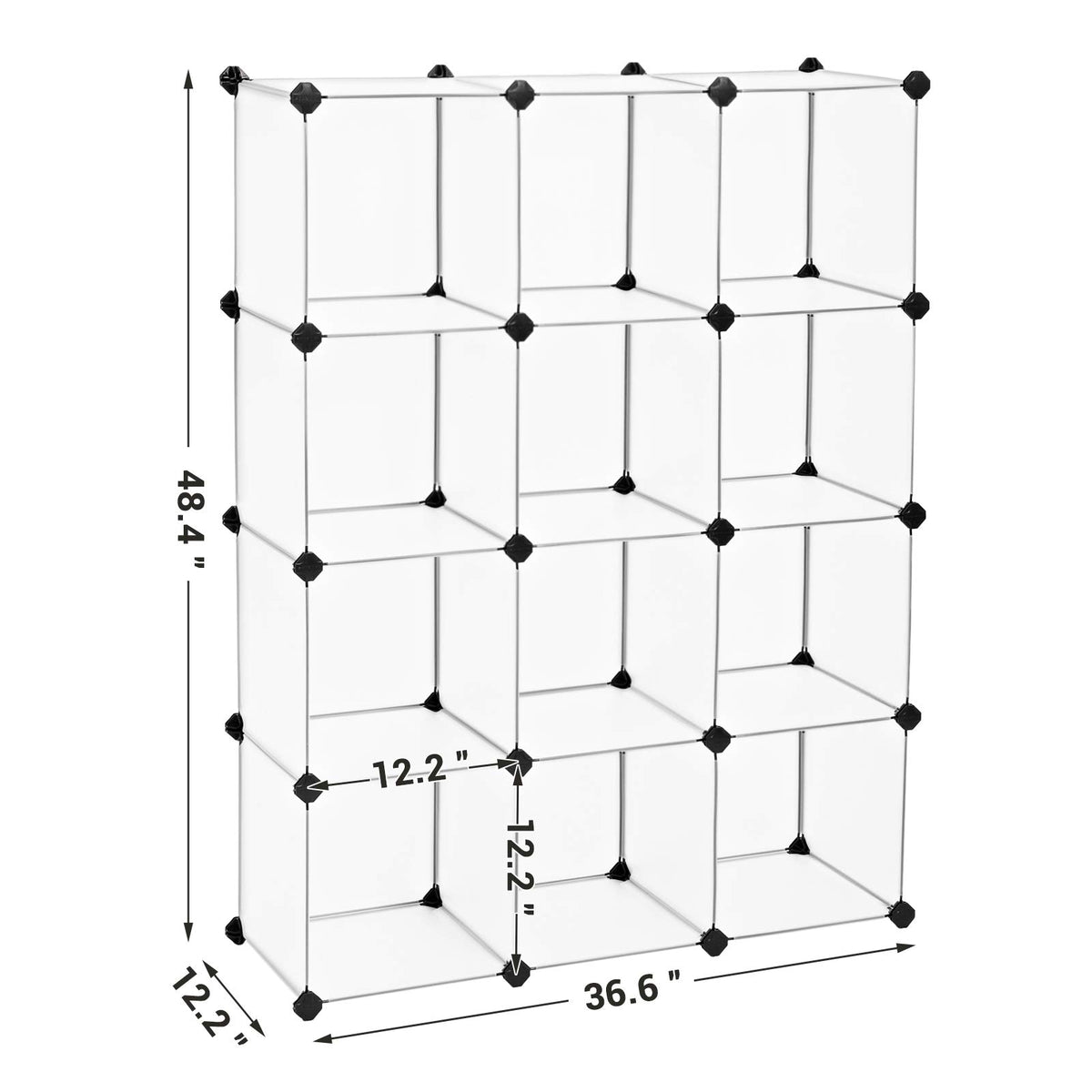 SONGMICS Cube Storage Organizer, Set of 12 Plastic Cubes, Book Shelf, Closet Organizers and